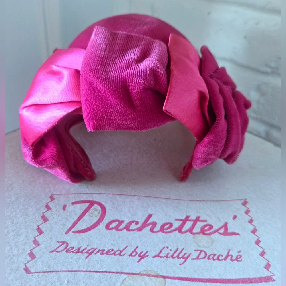 Vtg 1950s Lilly Daché Floral Calot Hat, Ribbon, Velvet, S/7 - Picture 13 of 15